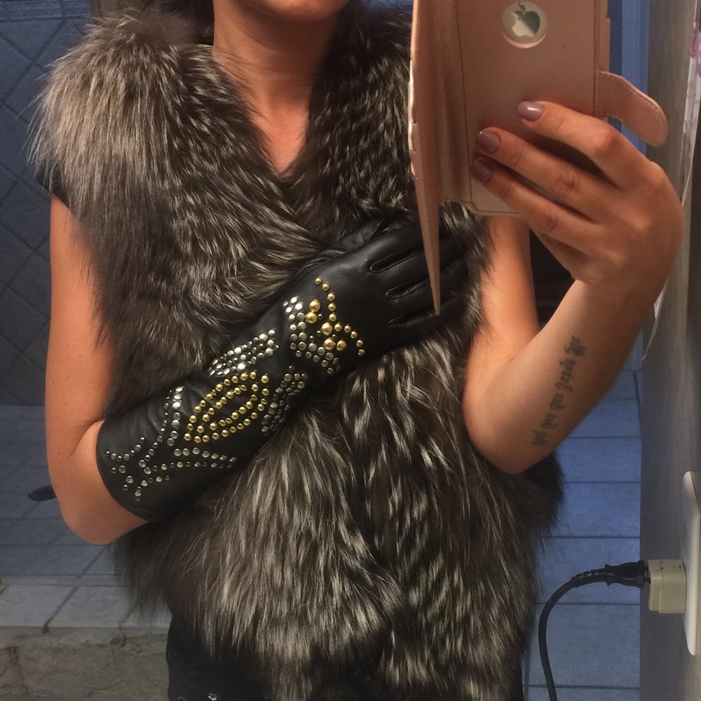 100% leather gloves ZARA